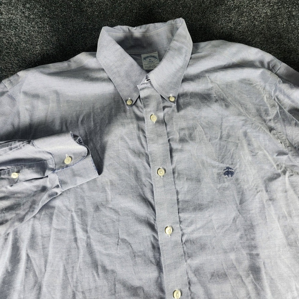 Brooks Brothers 1818 Regent Non-Iron Supima Cotton Shirt Blue Mens XL OxfordEUC